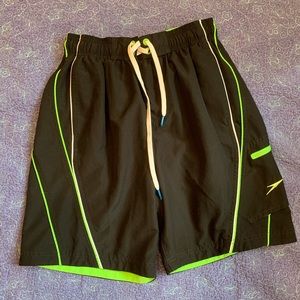 Speedo Swim Boardshorts Elastic and Drawstring Waist Mesh Insert